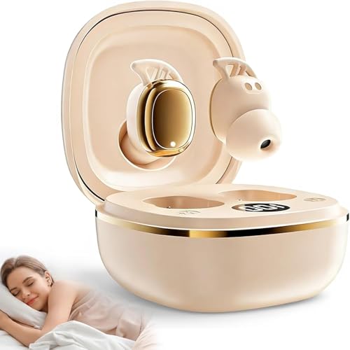 DYETUNY Sleep Earbuds for Side Sleepers, Invisible Sleep Headphones, ENC Noise Blocking, Wireless Bluetooth 6.0 with LED Power Display, Small Ear Buds Fit for Sleeping, Working, Hiking (Skin)