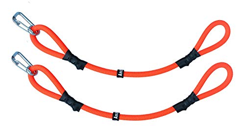 Anchor Shock - Dock Shock - Bungee Dock Lines for Boats Boat Dock Rope & Mooring Lines with Shock Absorber Heavy Duty Boat Tie Off Ropes (2-Pack) - [24in Stretches to 40in] - Made in USA