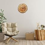 Lafocuse 12 Inch Rustic Wall Clock Annual Rings Design, Tree Stump Farmhouse Wall Clocks Silent Non-Ticking Battery Operated, Vintage Wooden Brown Clocks for Living Room Decor Bedroom Kitchen Office