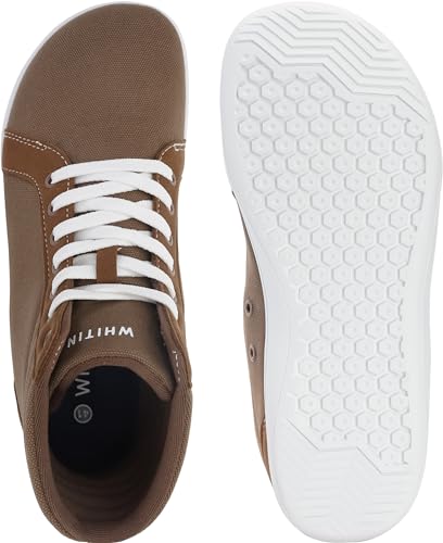 Image of WHITIN Men's Wide Hi-Top Minimalist Barefoot Shoes with Ankle Support W823 | Natural Toe Freedom, Zero Drop Sole, Lightweight Comfort for Casual Everyday Walking