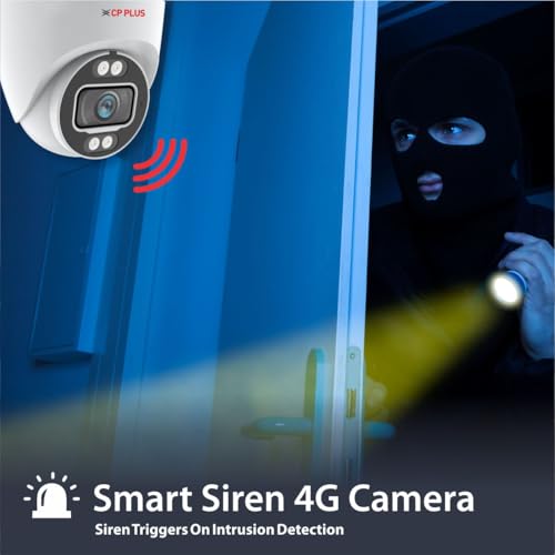 Image of CP PLUS 3MP Indoor Dome CCTV Camera | 4G SIM-Based Wireless Security Camera | Human & Motion Detection | Night Vision 25M | Two-Way Audio | Built-in Siren | Mobile App Control | EZ-M31G