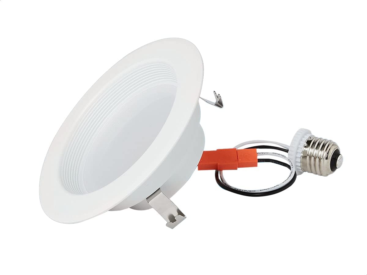 New Deal AmazonCommercial 65 Watt Equivalent, 4-Inch Recessed Downlight, Dimmable, Round LED Light Bulb | Warm White, 12-Pack