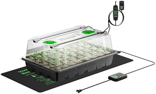 VIVOSUN 1-Pack 40-Cell Seed Starter Trays with 1 Set of LED Light...