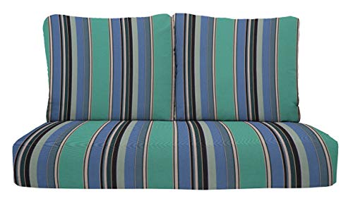 RSH DECOR: Deep Seating Loveseat Cushion Set | 46” x 26” Loveseat | Sunbrella Performance Fabric | Outdoor Foam Settee and Pillow Back Cushions for Patio Furniture | Dolce Oasis