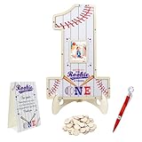Rookie of The Year First Birthday Decorations,Rookie 1 Year Old Birthday Decorations Baseball Themed Party Supplies,First Birthdays Decoration for Boy Guest Book Alternatives with Baseball Pen