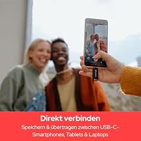 Verbatim Store 'n' Go USB-C Stick, kompakter Speicherstick mit 128 GB Datenspeicher, portabler USB Stick in Schwarz, ideal für Handy, Laptop, PC und Notebook – Ansicht 5