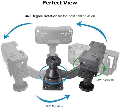 WINDFRD Aluminum Heavy Duty Dual Fish Finder Bow Graph Mount for Boat - 5