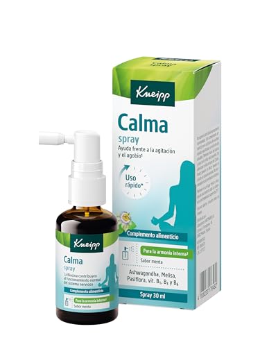 Kneipp Spray Calma; Pasiflora, Ashwagandha, Vitamina B; Ayuda al Estrés y los Nervios, 30ml
