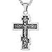 U7 Vintage Crucifix Pendant Christian Jewelry Vintage Stainless Steel Orthodox Cross Catholic Necklace