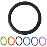 30% Thicker Universal Stretchy Silicone Steering Wheel Cover for 14” 15” 16” Wheels - Anti-Slip Grip & Enhanced Control for Men & Women, All Weather Protection (Black)