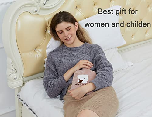 Hywecy Hot Water Bottle With Soft Cover-1 Liter- Cartoon Hot Water Bag For Neck,Cramps, Shoulders Pain Relief, Hot Cold Pack For Hot And Cold Therapy,Best Gift For Kids And Women #TOP7