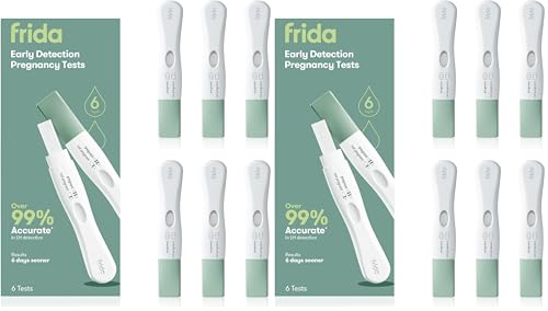Image of Frida Fertility Early Detection Pregnancy Tests | Easy at Home Pregnancy Tests, Over 99.9% Accurate HCG Test Strips, Early Results, Quick + Easy to Use | 6 Count (Pack of 2)
