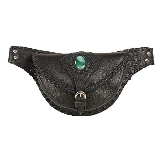 Milwaukee Leather MP8835 Women's Black Lather 'Braided' Hip Belt Bag - One Size