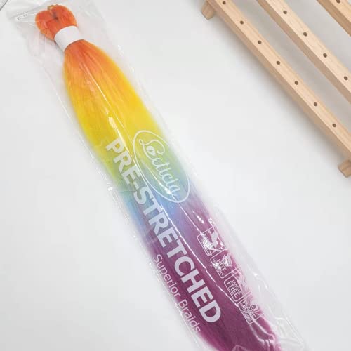 Rainbow Braiding Hair Pre Stretched Braids Kanekalon Braiding Hair Extensions #TOP7