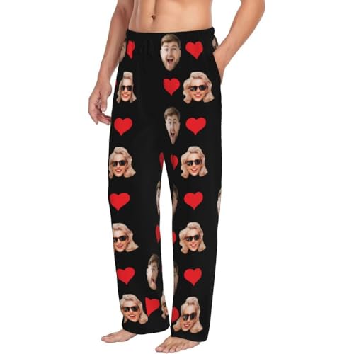 Custom Pajama Pants for Men Boyfriend Dad,Personalized Pj Pants with Photo,Customized Funny Face Pants Gifts3