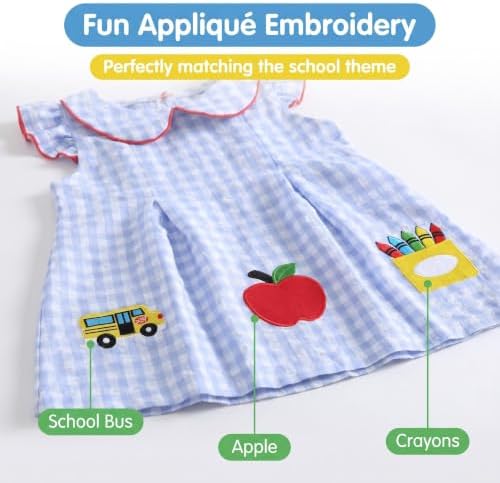 HH Family Back to School Outfits for Girls Kids Toddler Kindergarten Preschool Elementary Classroom Casual Dress (US, Numeric, 5, Regular, BTS-D5) — view 3
