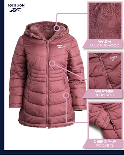 Cozy Rose Pink Reversible Insulated Puffer Parka with Sherpa Fleece Lining for Women, Size Medium - Image 2