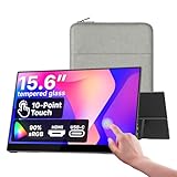 cocopar Monitor Portátil Tactil 15.6 Pulgadas 1080P 60Hz 90% sRGB Pantalla Portatil Extensible con Altavoces HDMI y USB-C,VESA con Kickstand