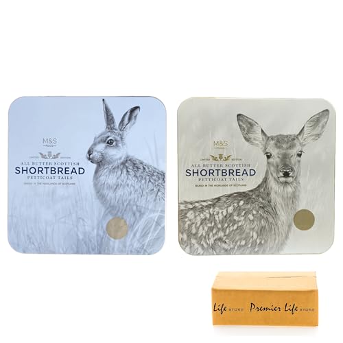 All Butter Scottish Shortbread Limited Edition Petticoat Tails Bunny or Fawn Tin, 360g, Random Tin