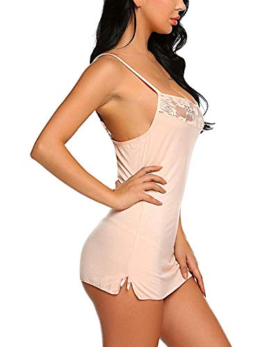 Image of Women's Poly Lycra Solid Above Knee Baby Doll Set