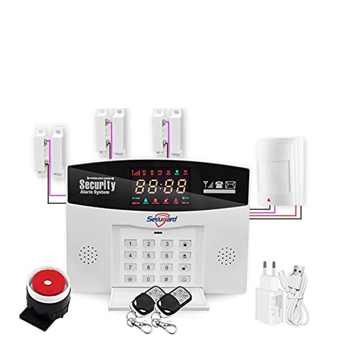Kit Alarma Casa, Tuya wifi GSM Sistema de alarma inalámbrico Smart Home Home Security Kits de alarma de la aplicación Control compatible con(I)