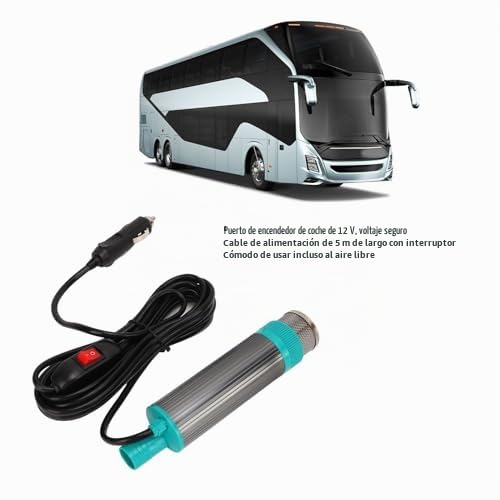 Bomba de Transferencia de Combustible, Bomba Extractora de Agua y Aceite Eléctrica Portátil de 12V con Fluido de Transferencia de Cable de 5m, Queroseno Diésel para Remolque RV