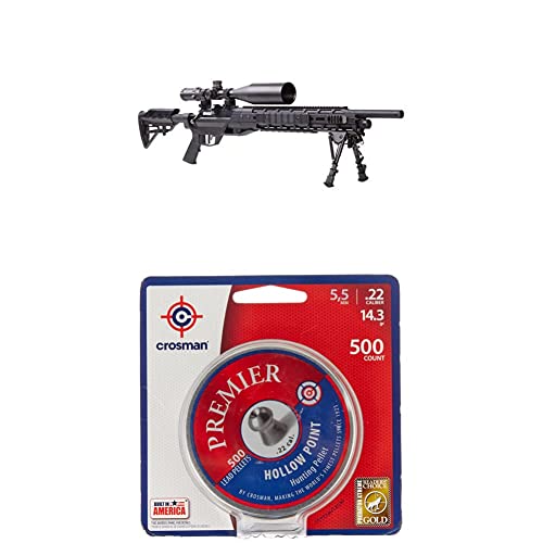 Benjamin Armada Btap22Sx Pcp-Powered Multi-Shot Bolt Action .22-Caliber Pellet Hunting & Target Air Rifle W/ 4-16X50Mm Riflescope, Black + Crosman Lhp22 .22-Caliber Premier Hollow Point Pellets (500) #TOP6