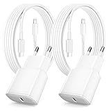 Chargeur Rapide pour iPhone, Lot de 2 PD 3.0 Prise USB C avec 2M Cable Lightning for iPhon...