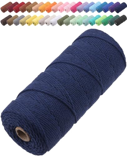 GOHOF Macrame Cord 2mm x 205m Premium Cotton Macrame Rope, 3 Strand Twisted Soft Cotton Cord