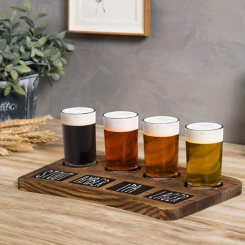 Planche à découper en bois noble avec support de dégustation pour bières et cocktails - 7