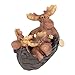 Slifka Sales Company Moose Family in Canoe Resin Decorative Tabletop Figurine