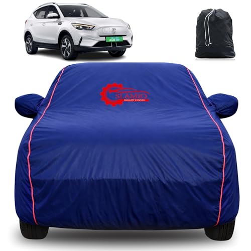 Image of 100% Waterproof Car Cover for MG ZS EV | All-Weather, Dustproof & UV Protection | Heavy-Duty 3-Layer Fabric | Custom Fit with Mirror & Antenna Pocket | Navy Blue