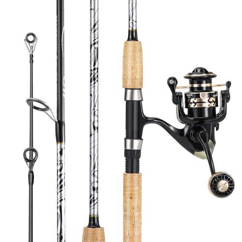 Sougayilang Reel and Fishing Rod Combo, Fiberglass Fishing Pole with Durable P-Cork Rod Handle, Lightweight Graphite Frame- 5'6" with 1000 Reel- 2 Packs - Thumbnail 2