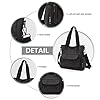 Kono Sac Cabas Femme en Toile, Sac à Main Fourre-Tout Grande Capacité, Sac Bandoulière avec Poches Multiples, Sac Épaule Décontracté pour Travail, Courses, Voyage, Quotidien (Noir) #5
