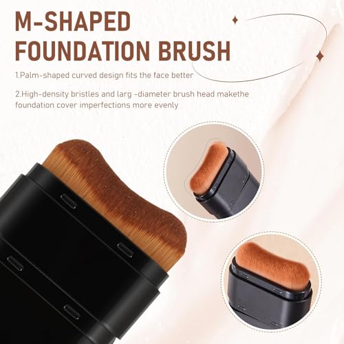 ZAIDOC Concealer Foundation Stick, 2-in-1 Long-Lasting Foundation and Concealer with Brush, Creamy Full Coverage for Dark Circles & Blemishes, Hydrating Olive & Camellia, 2.09 Oz (07#)