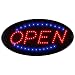 Led Open Signs Decor for Business Mart Shop Store Bar Cafe Now Open Sign Display On/Off Switch + Chain (19" Lx 10"W(Oval"Open"))