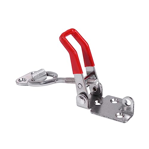 Homoyoyo 4pièces Lot De Pince à Loquet à Bascule Acier Inoxydable Réglable Pour Porte Armoire Boîte Outil Manuel Argent