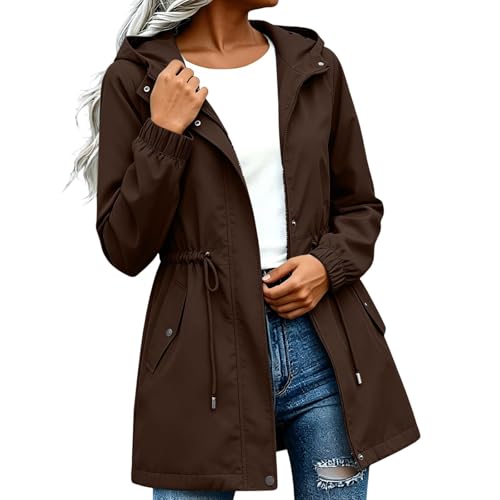Blouson avec capuche femme léger contre le vent frais de la mi-saison