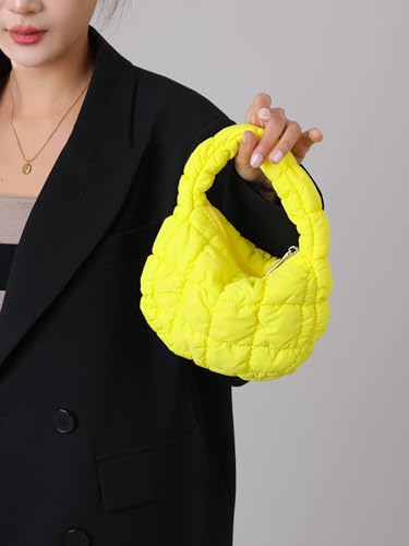 Image of Quilted MINI Handbag and Purses Women Puffer Nylon Hobo Cotton Padded Purse Work Travel Lightweight