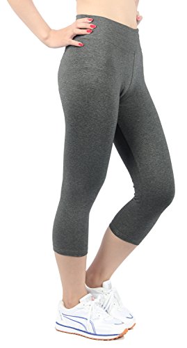 iloveSIA Women's Tights Capri Yoga Workout Leggings Pants US Size M Grey - Thumbnail 2