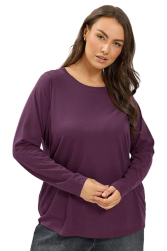 Image of Yours Curve Dark Long Sleeve Core T-Shirt - Women's - Plus Size Curve