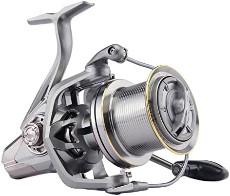 HAUT TON Spinning Reel 8000/9000/10000/12000/14000,6+1BB Metal Surf Fishing Reels,4.8:1 Gear Ratio 55lbs Drag Heavy Long Casting Inshore Saltwater Monster Fish (HT-NGK, 10000)