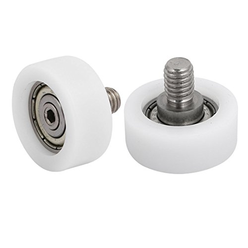 Aexit M6 x Material handling 8mm Stainless Steel Thread Ball Bearing Pulley 5mm x 22mm x 9mm 2pcs Model:53as82qo644