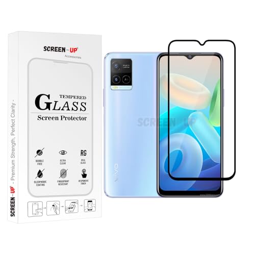 Image of ScreenUp Tempered Glass For vivo Y32 - Ultra Clear, 9H Scratch Resistant, Full Coverage, Easy Install Screen Protector