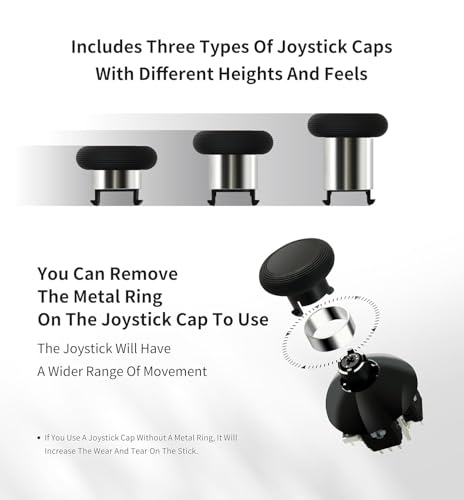 Image of GuliKit 720 Adjustable Tension TMR Electromagnetic Hall Effect Joystick Replacement Kit, for PS5 DualSense / Edge Controller, Anti-drift Stick Repair Module with 3 Pairs Thumbstick Caps, Soldering Required