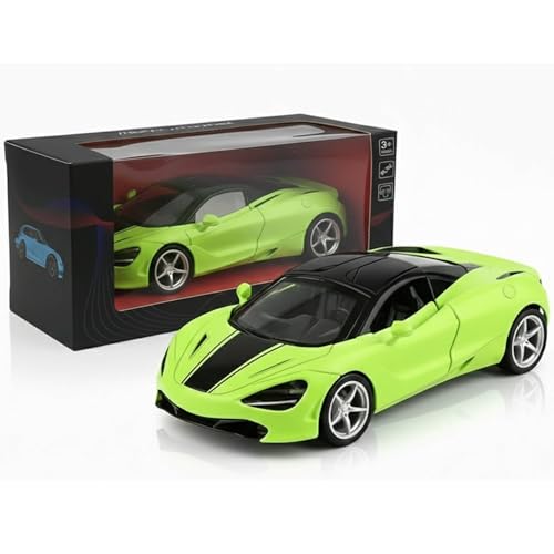 Image of SHAKTISM Die-Cast Metal Car Toy -1:36 Scale, Opening Doors, Pull Back Function, Collectible Toy, Racing Car for Kids Birthday Gift for Boys Girls (Green McLaran Diecast)
