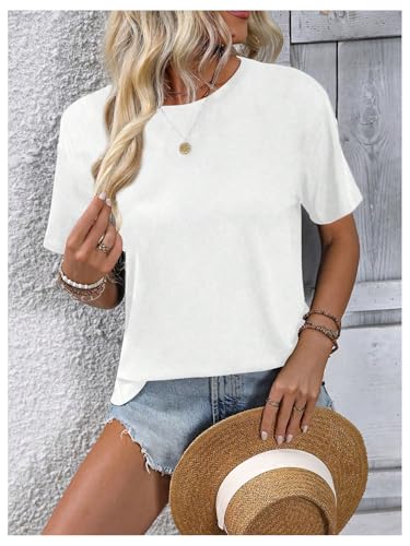 SOLY HUX Women's Open Back Tops Cut Out Split Tee Short Sleeve Round Neck Casual T Shirt3