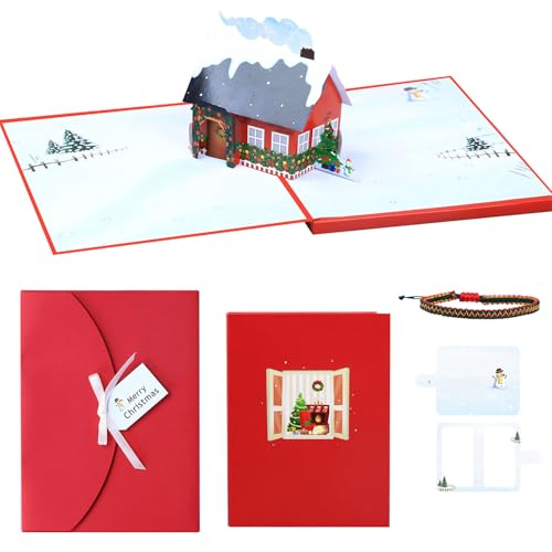 Tarjeta de Navidad iluminada con LED para decorar tu chimenea y sorprender a tu familia