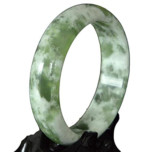 SDdPulse レディース 翡翠バングルブレスレット、フローティングフラワー 秀玉ブレスレット、Hua Xiuyan 翡翠、ジュエリー、母親からガールフレンドへ、ボックス付き、56-58mm