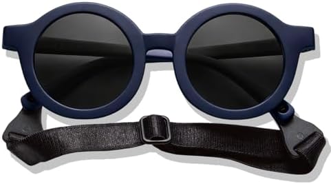 BABYMOCS Baby Sonnenbrille 0-1,5 Jahre I Polarisiert & Biegsam I 100% UV400 | Runde Sonnenbrille Baby, Jungen & Mädchen I Flexibler Rahmen, BPA-frei, mit Band I Schwedisches Design